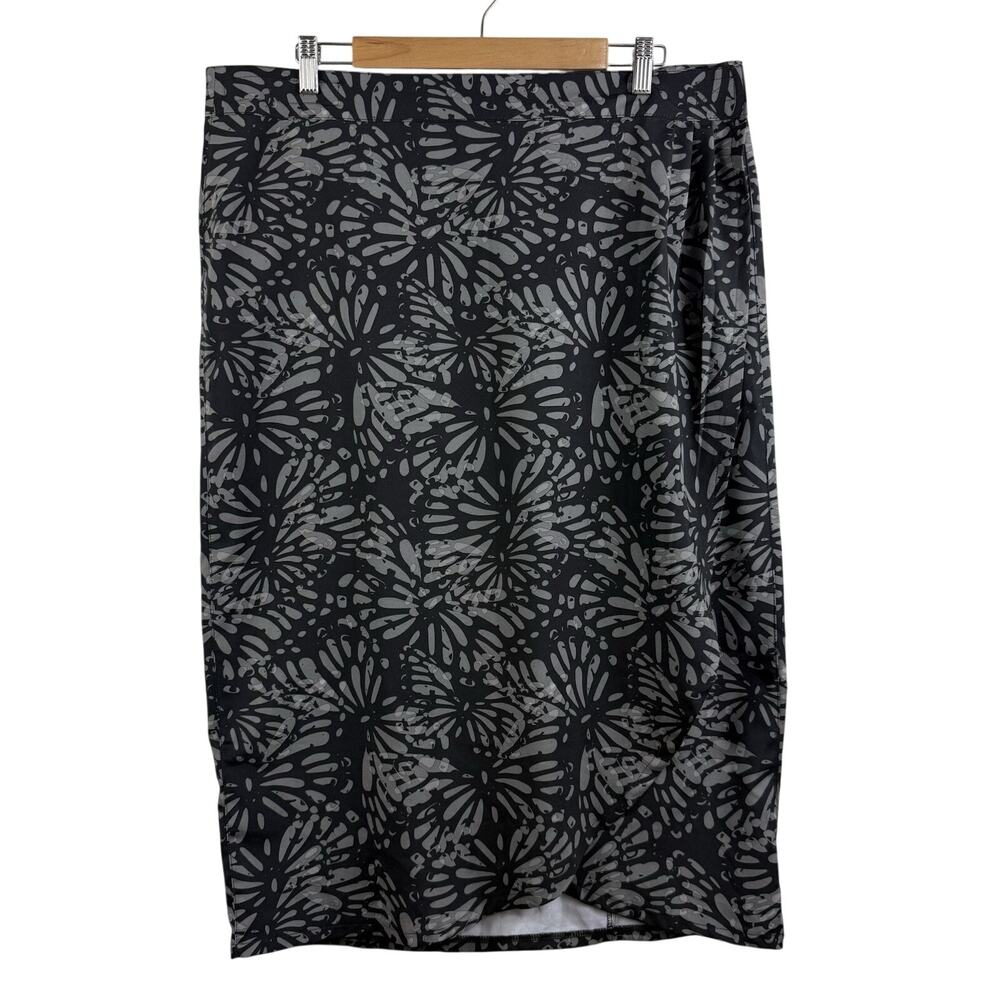 Ripskirt Hawaii Shibori Butterfly Maxi Skirt XL Length 4 Beach Vacation Pocket